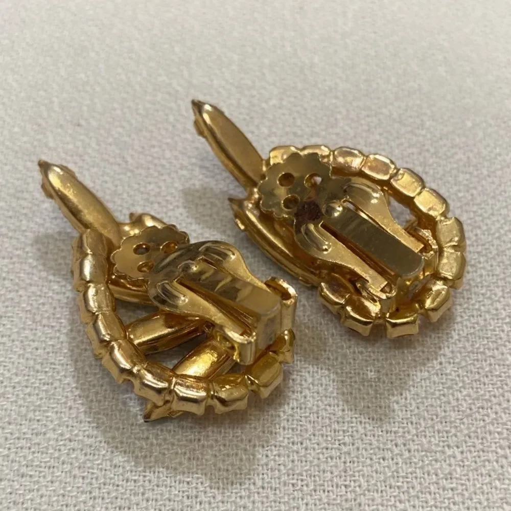 Vintage Juliana Navette And Round Rhinestone Crawler Earrings - Picture 15 of 15